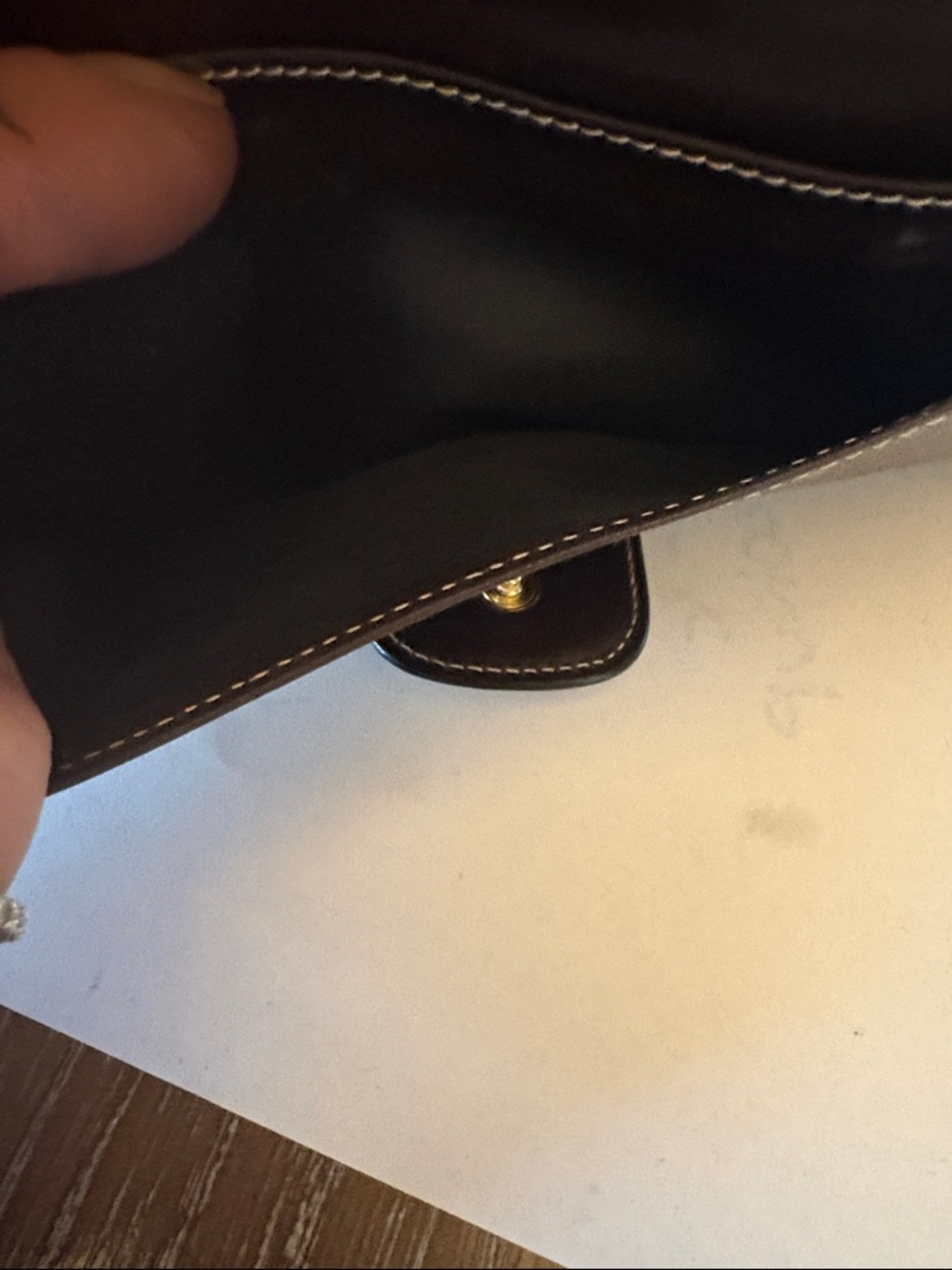 CELINE. Canvas & Leather Monogram Double sided Slim Bifold long wallet Mint - Picture 14 of 15